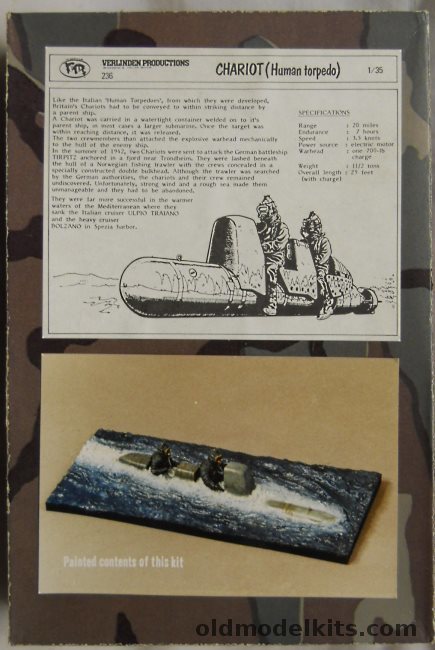 Verlinden 1/35 British Chariot Human Torpedo, 236 plastic model kit